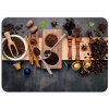 prostírání na stůl z PVC s motivem kávy, koření a dřevěných doplňků, rozměr 43 x 30 cm