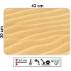 prostírání s motivem písku a jemných písečných vln, hladký a omyvatelný povrch, rozměr 43 x 30 cm