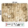 PVC prostírání na stůl s motivem dřeva a květin v hnědých tónech, rozměr 43 x 30 cm