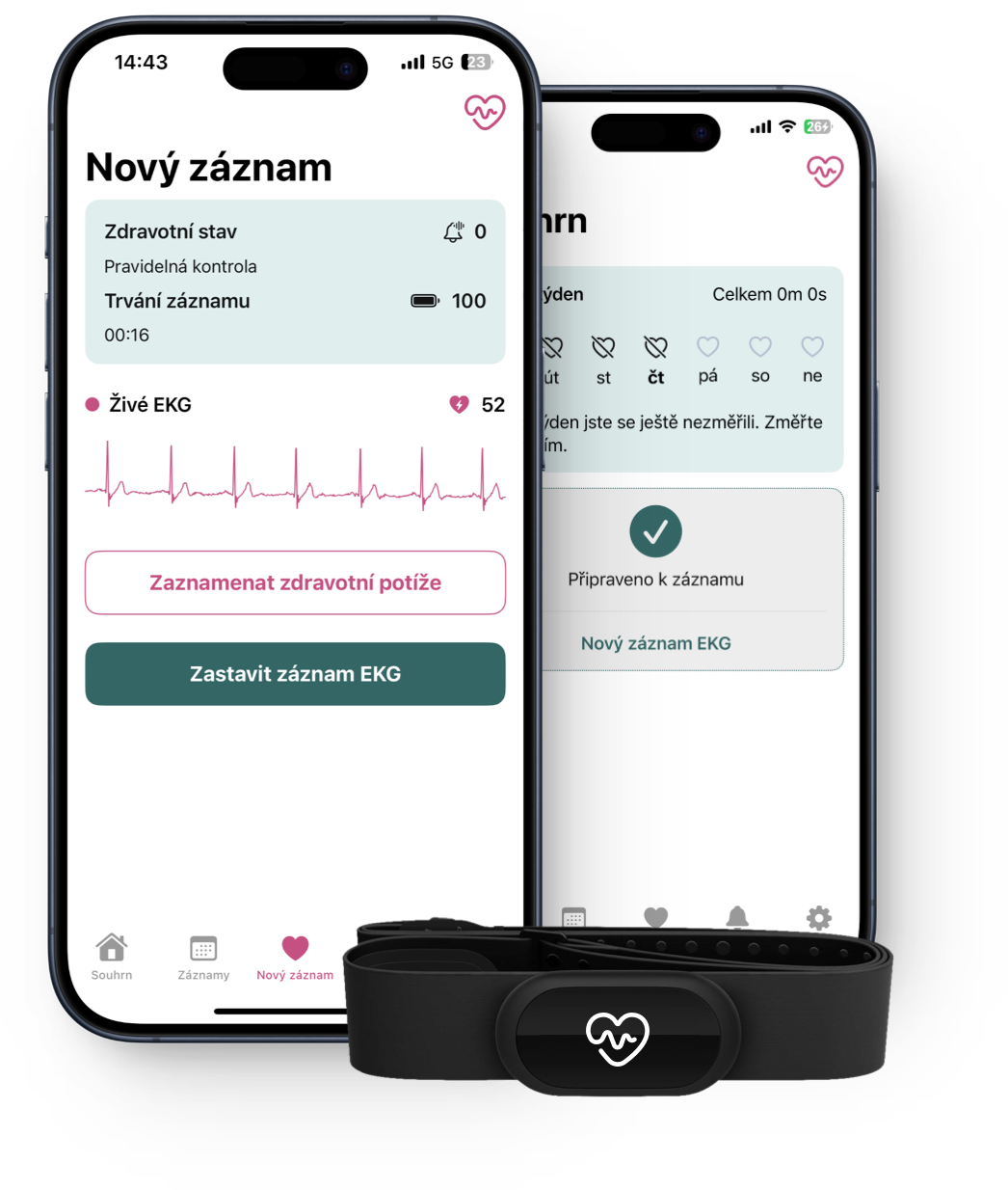 EKG záznam s POLAR H10