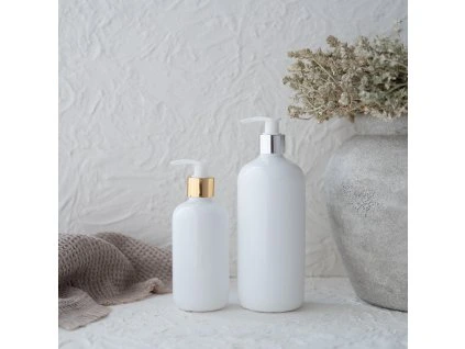 Bílá lahvička s BÍLÝM dávkovačem 250/500ml