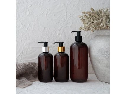 Hnědá lahvička s dávkovačem - 250/500 ml