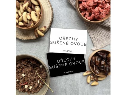 Ořechy a sušené ovoce - nálepka na organizaci