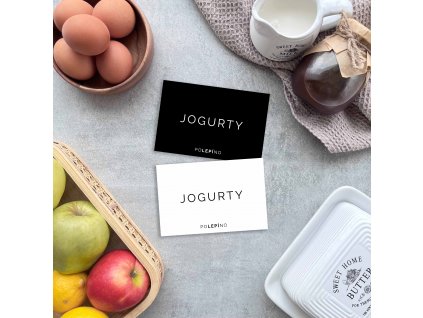 Jogurty - nálepka na organizaci
