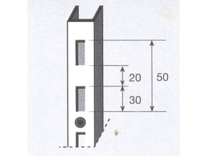 Stojina na stěnu 30x23 mm