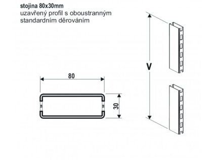 Stojina 80x30 / 2400 mm