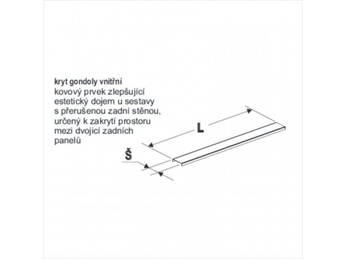 Krycí lišta gondoly 80/1250 vnitřní