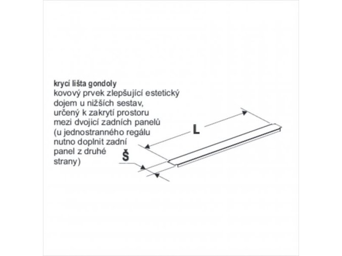 Krycí lišta gondoly 60/1250