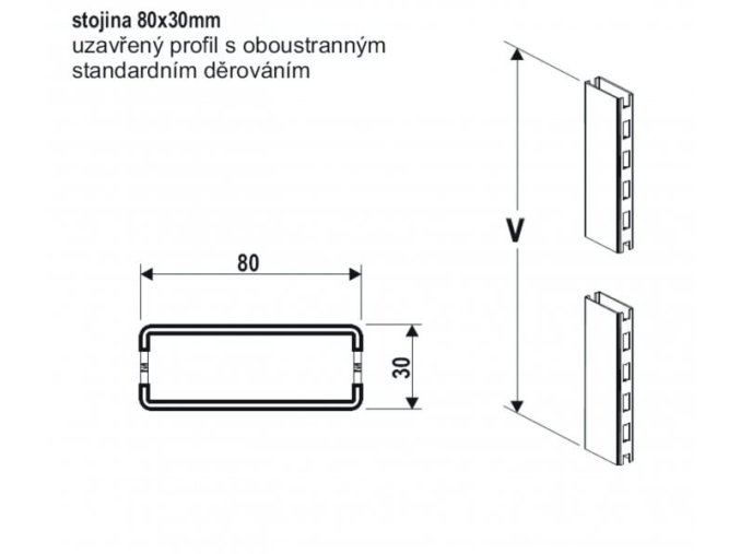 Stojina 80x30 / 2000 mm