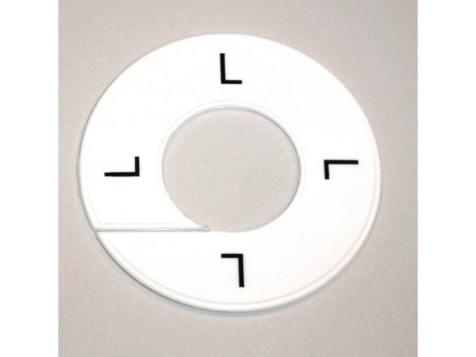 Velikostní kruh L bílý / černé písmo