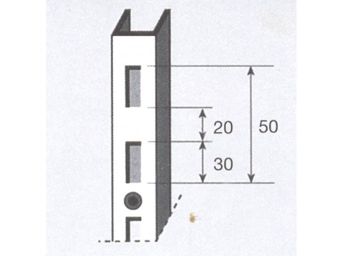 Stojina na stěnu 30x23 mm