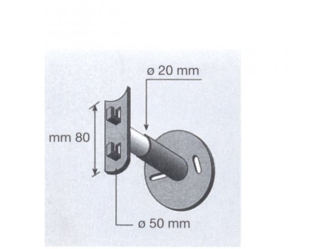 Držák trubky ke stěně 40-70
