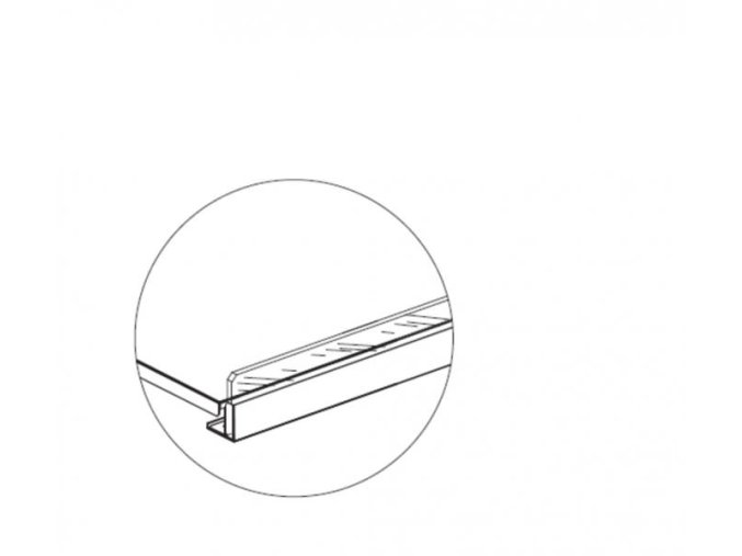 Čelní opěra nízká 1250 mm plexisklo