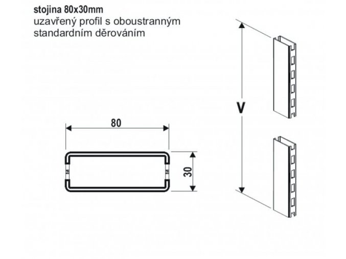 Stojina 80x30 / 2400 mm