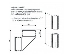 Stojina rohová 90st. 2200 mm