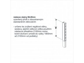 Nástavec stojiny 60x30/600 mm