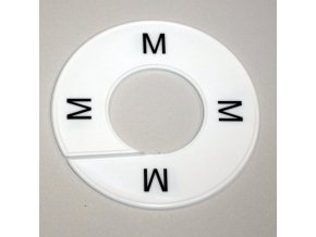 Velikostní kruh M bílý / černé písmo
