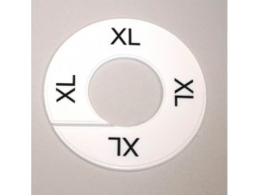 Velikostní kruh XL bílý / černé písmo