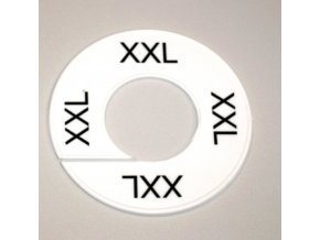 Velikostní kruh XXXL bílý / černé písmo
