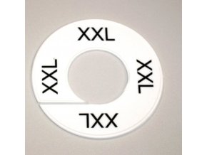 Velikostní kruh XXXL bílý / černé písmo