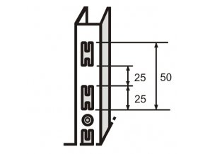 Stojina na stěnu 30x25 mm se zoubky