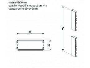 Stojina 80x30 / 1308 mm