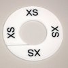 Velikostní kruh XS bílý / černé písmo