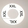 Velikostní kruh XXL bílý / černé písmo