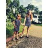 Dětské šaty Ivet - puntíky na modré