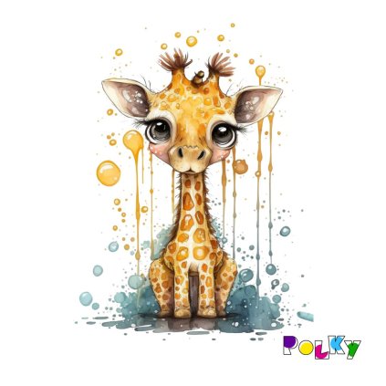 akvarelová roztomilá žirafa web