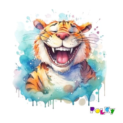 akvarelový vysmátý tygr web