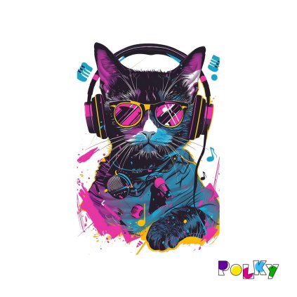 párty kočka se sluchátkáma L 22x28 web