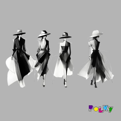 4 černobílé siluety žen bílé M web