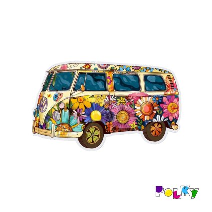 květinový voklswagen van Mx 16x22cm web