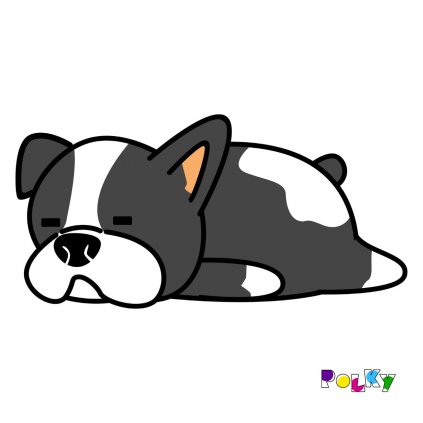 ležící ilustovaný buldoček 8x4 web