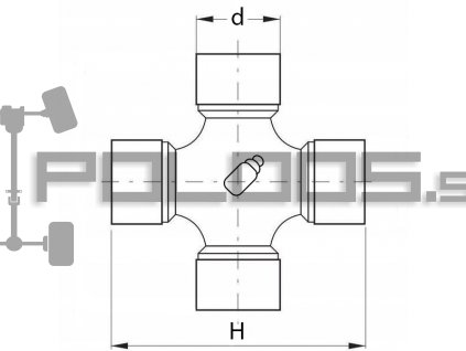 Kardanový kríž Universal Joint type 2