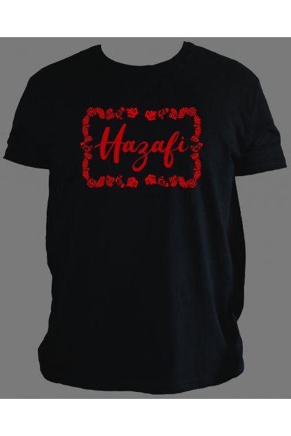 HAZAFI FÉRFI FEKETE PIROS MINTA