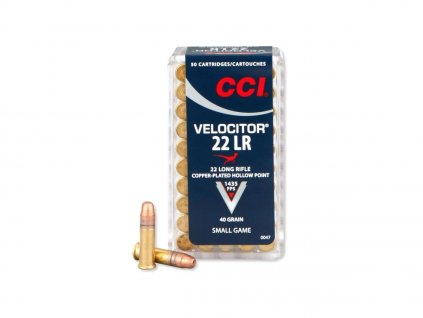 22LR CCI Velocitor 40gr 2,59g Copper Plated HP 50ks 0047