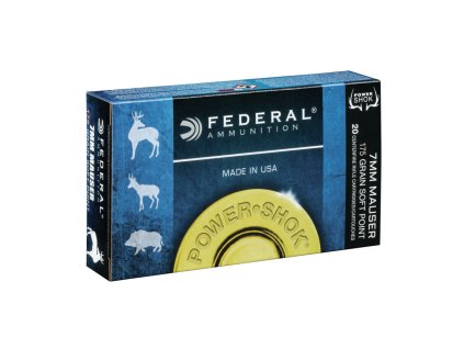 7mm Mauser Federal Power Shok 175gr 11%2C34g SP RN 7A