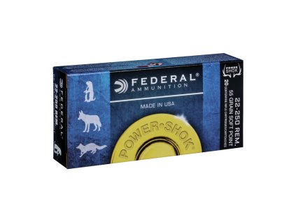 .22 250 Rem. Federal Power Shok 55gr 3%2C56g SP 22250A