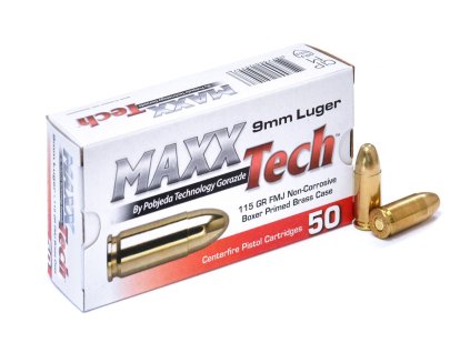 9mm Luger MAXXTech 115gr 7%2C45g FMJ Po9x19115 2