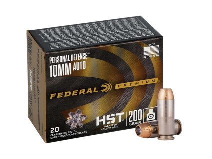 10mmAuto Federal Premium Personal Defense HST 200gr 12%2C96g JHP P10HST1S 2