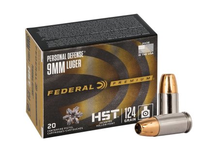 9mm Luger Federal Premium Personal Defense HST 124gr 8%2C04g JHP P9HST1S