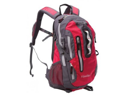 VESUBIE 16 RED - Batoh červený s ochraným obalom proti dažďu