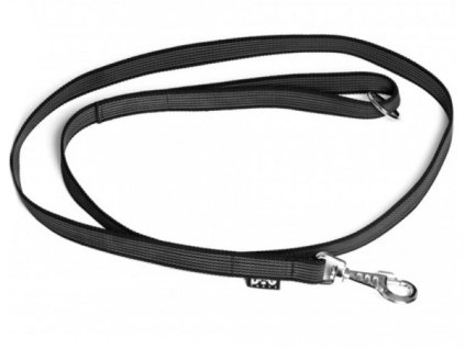 Voditko pogumovan strieborna spona cierne 20 mmx150 cm