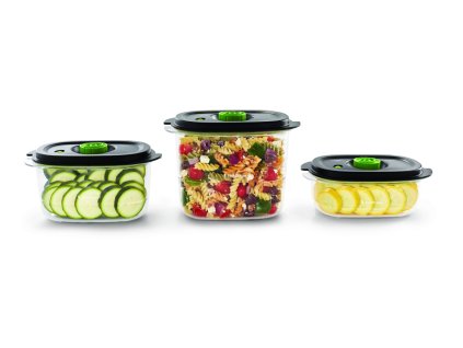 VS0100 foodsaver containers 3ct with food high angle straight on 1