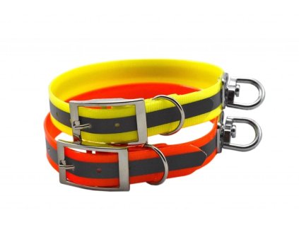 farbiarsky reflexny obojok tetrao biothane oranzovy