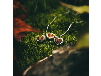 set polovnickych sperkov z parozia tetrao v zlatej farbe nahrdelnik nausnice srdiecko 3