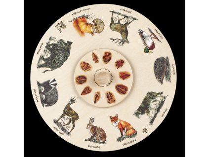 Vzdelávacie otočné koleso TETRAO - priraď stopy zveri