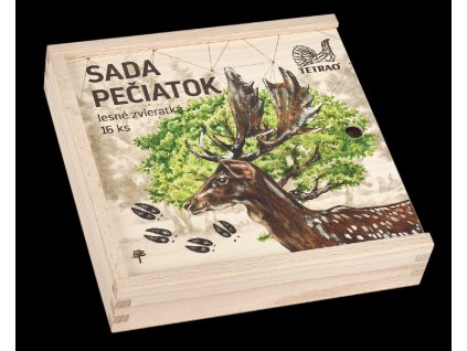 Pečiatky TETRAO lesné zvieratká 16ks